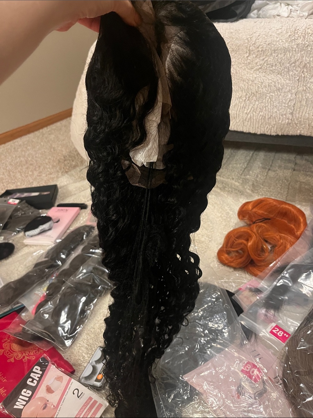NWT Huge Assorted Real Human Hair Wigs & Extensions few synthetic pieces Bundle - Picture 12 of 15